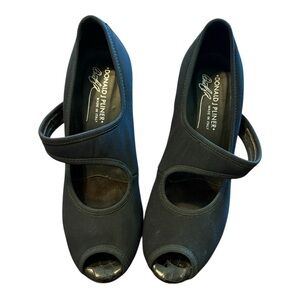 Donald J. Pliner Black Peep Toe Heels
